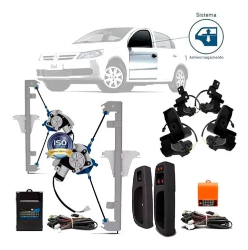 Kit Vidro Elétrico Volkswagen Gol G5 2014 4 Portas- Dianteiro Tragial