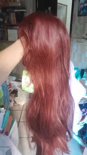 Peruca ruivo escuro fechado cosplay fantasia nunca usada