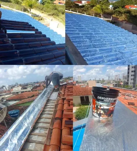 Eric impermeabilização de telhados colocação de manta fria