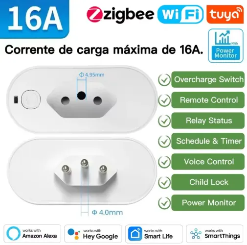 Tomadas Inteligentes Wi-Fi 16A - Controle Remoto!