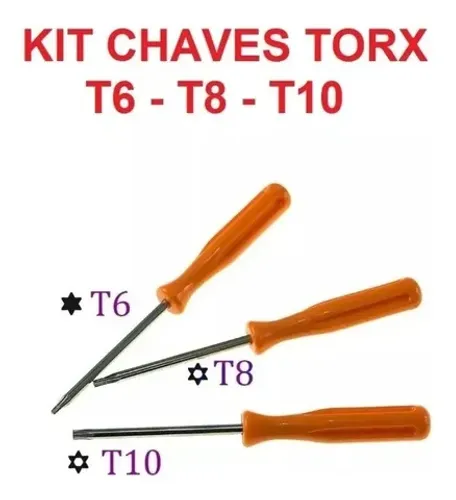 Chave Torx com Furo T6 T8 T10 para Abrir Ps3 Ps4 Xbox 360 Xbox One