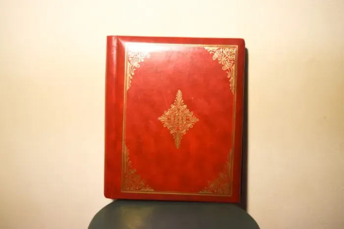 álbum de fotos vintage cgc com capa de couro