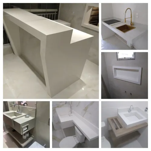 Pia em porcelanato