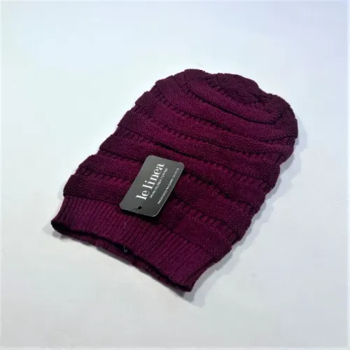 (Aceito cartão) Touca Gorro Unissex Vermelha Lã Canelada Beanie Le Linea