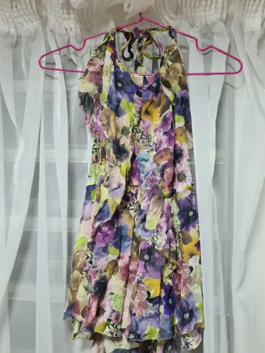 Blusa frente única 100% seda florida animale vintage anos 90