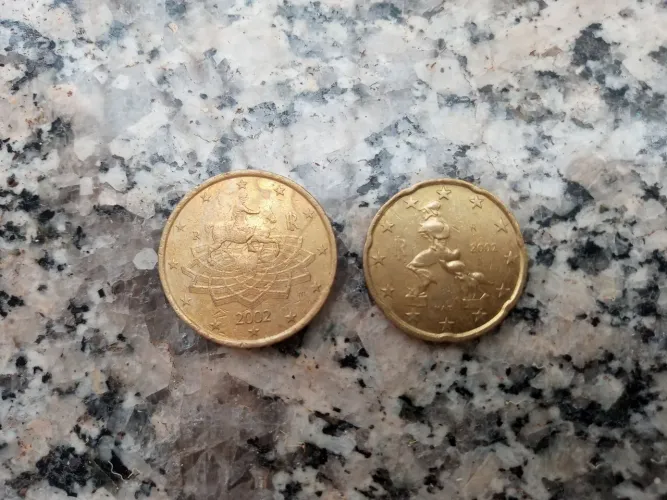 Conjunto Moeda Euros Cents Itália 2002<br>
