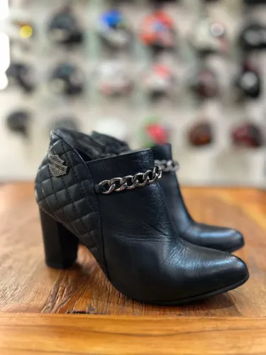 Sapato Feminino Harley-davidson Couro Preto Tamanho 37