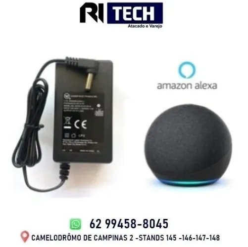 Fonte Carregador Dc 12v 1.25a Para Amazon Echo Dot 4 Alexa
