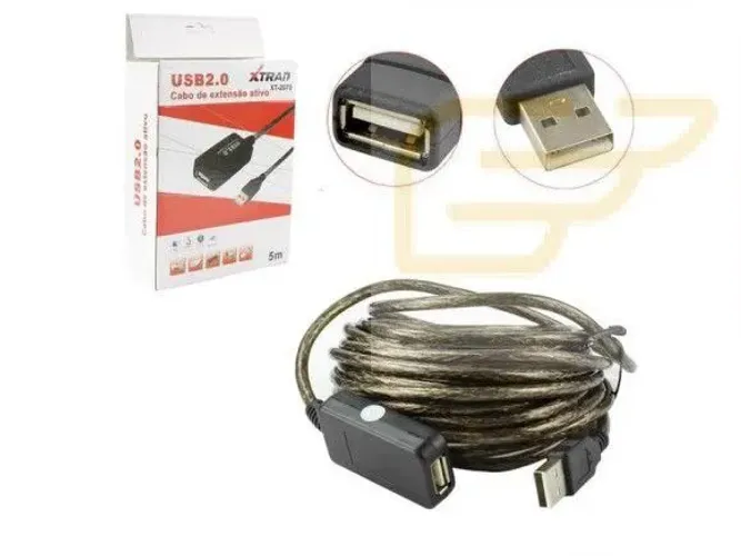 CABO EXTENSOR USB 2.0 MACHO PARA FEMEA 5 METROS XTRAD XT-2070