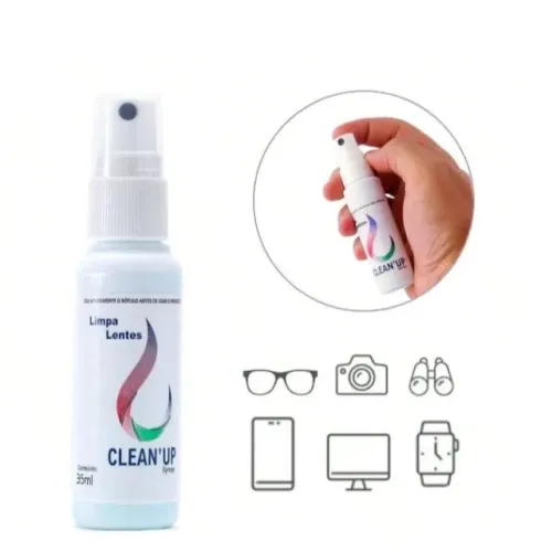 Kit Spray Limpa Lentes Telas 25ml + Flanela Para Óculos Celulares Notebook Tv
