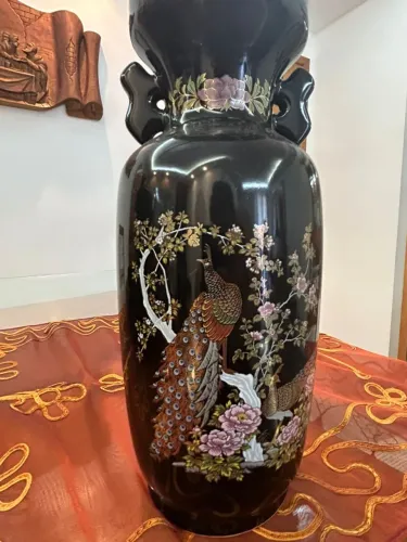Vaso Japonês Original - Com pavões