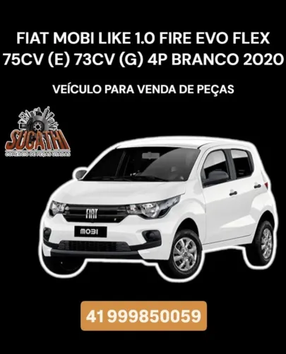 Fiat Mobi Like 1.0 Fire Evo Flex 75Cv (E) 73Cv (G) 4P Branco 2020