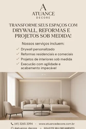 Transforme seus espaços com Drywall, Reformas e Projetos!