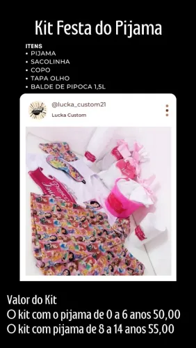 Kit Festa do Pijama  - 0 a 14 anos