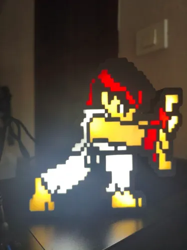 Luminária pixel art Ryu street fighter 