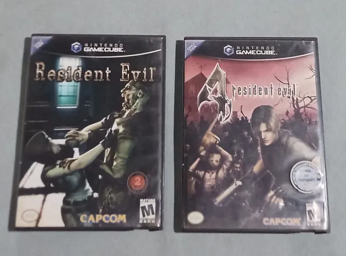 Nintendo game cube jogos resident evil 1 e 4