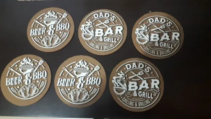 6 Porta copos redondos em MDF novos