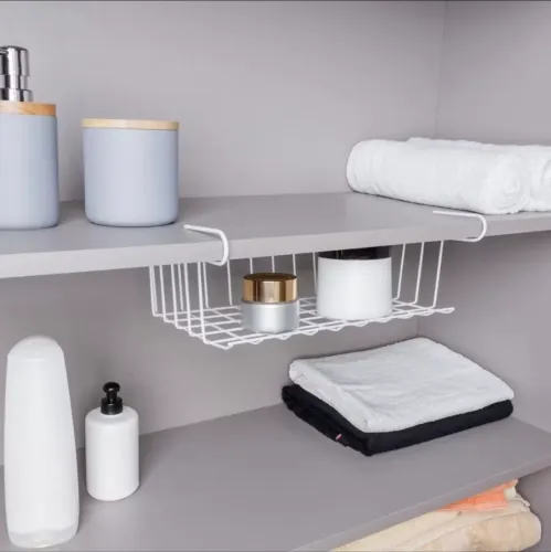 Cesto organizador aramado para armário (kit com 3und)