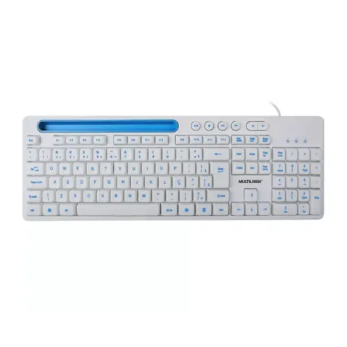 Teclado Multimídia Multilaser TC263 White - WZetta