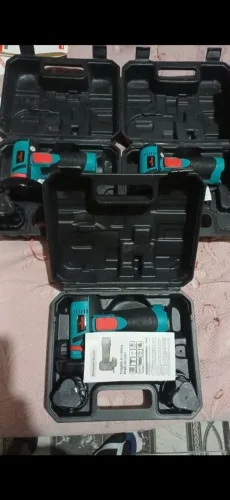 MINI ESMILHADEIRA PORTATIL ANGULAR SERRA 2 BATERIA 18V 3 DISCO CHAVE L MATELA