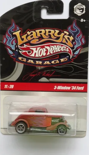 hot wheels 3 window 34 ford larrys garage pneus de borracha todo metal