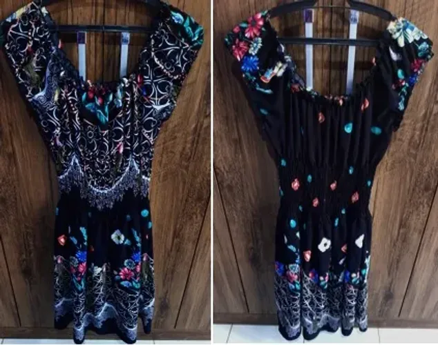 Vestido longo estampado Tam. único