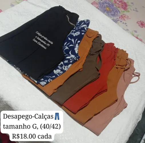 Calças tamanho G (40/42) - Diversas cores