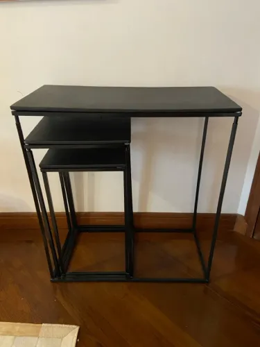 Conjunto de Mesas Laterais/de Canto Preto