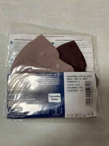 2 Máscara de tecido Lupo vinho e nude   Tamanho Único
