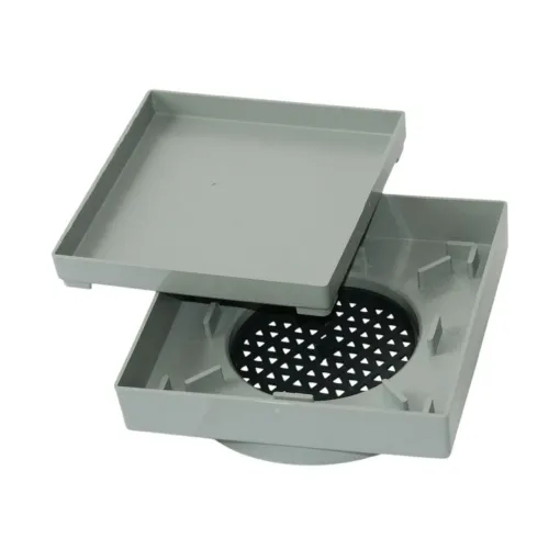 Ralo oculto 10x10 cinza.