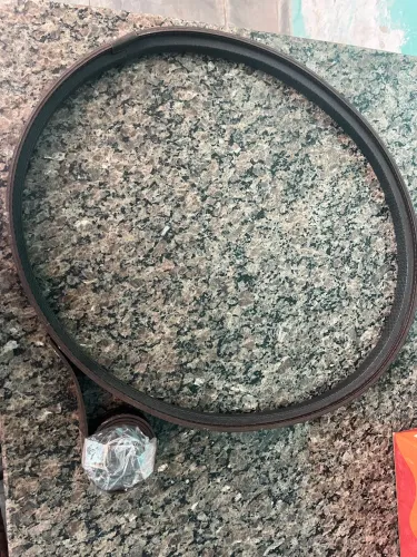 Suporte de couro para espelho redondo 50cm