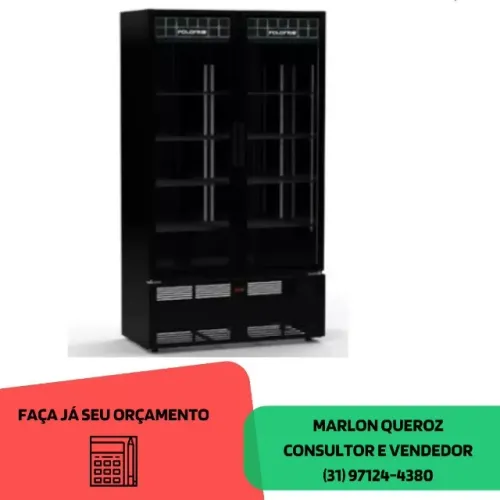 Cervejeira Expositora Polofrio Mondrian 2 Portas Preta 127-220V