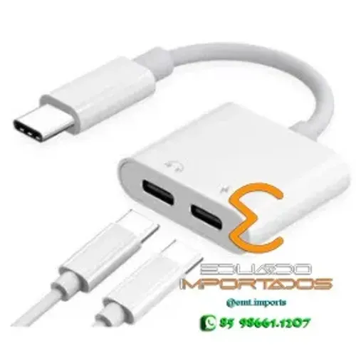 Cabo Adaptador Tipo C Para 2 Tipo C Carregador e Fone de Ouvido AL-138