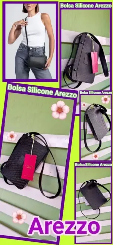 Estilosa Bolsa Feminina Silicone Arezzo Brizza Nova no Tag Altura 0,12cm X Largura 0,18cm