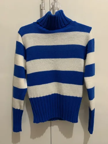 (TAM: P / Renner) Blusa Cacharrel Frio Suéter Tricot Listras Gola Alta