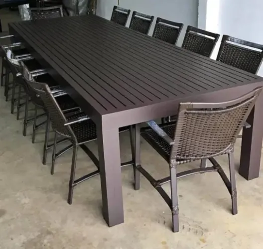 Mesa ripada retangular 2m 1m com pé duplo