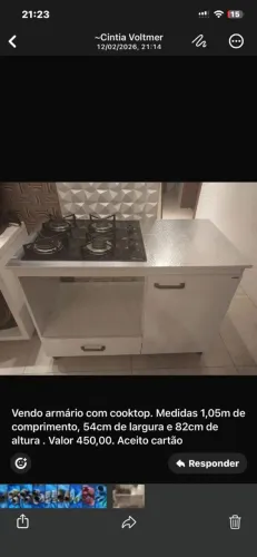 Vendo armário com cooktop