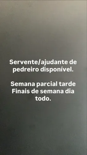Ajudante de pedreiro disponível