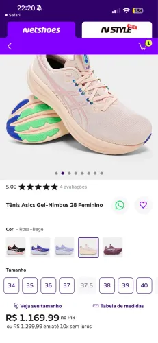 Tênis asics 