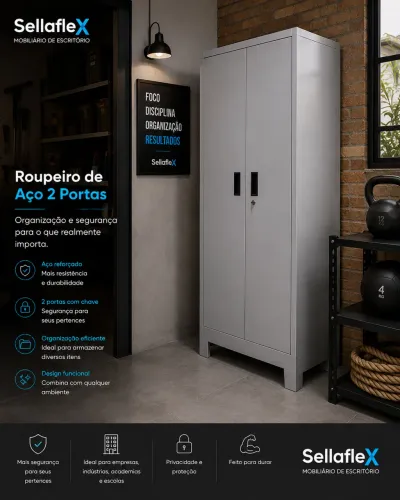 Armário 2 portas aço