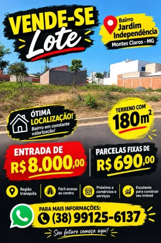 Lote 180mts JD. Independência