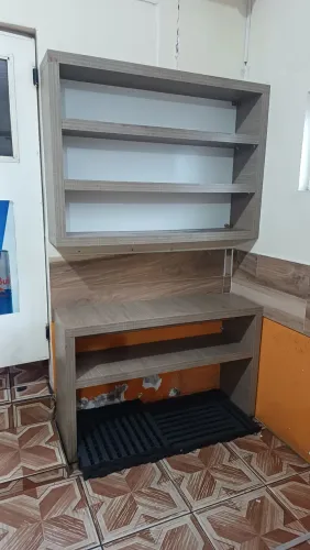 Conjunto Estante + Balcão + Prateleira em MDF revestido