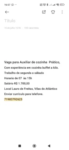 Auxiliar de cozinha