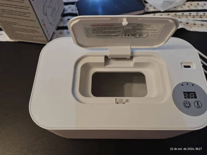 Porta lenço umedecido aquecedor