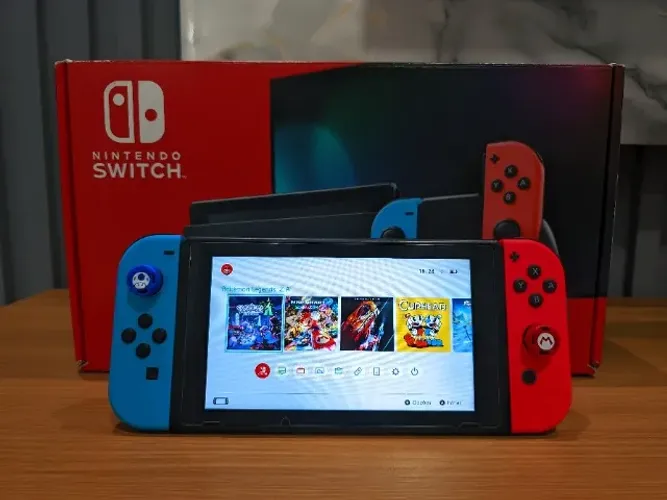 NINTENDO SWITCH V2 DESTRAVADO + CARTÃO 128GB + 20 JOGOS + GARANTIA