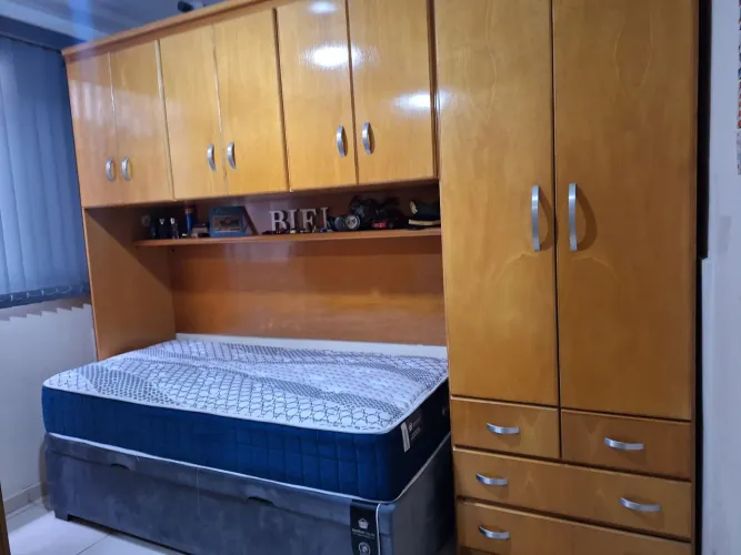 Dormitório Madeira com Cama Box Baú - Novo