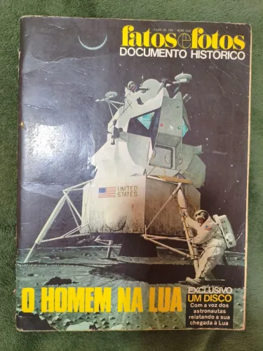 Revista Fatos e Fotos edição histórica O Homem na Lua colecionador rara