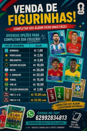Figurinhas copa do mundo 2026 a partir de 1 real
