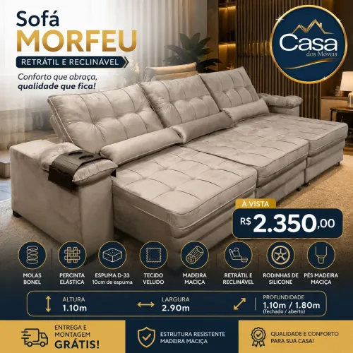 Sofá Retrátil Morfeu