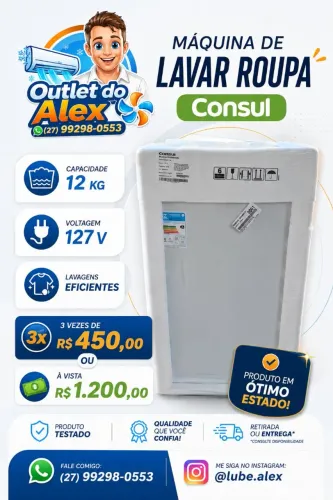 Máquina de lavar Consul 12 kg -Nova